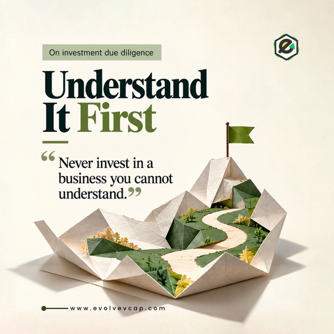 evolvevc's tweet photo. Understand It First — On Investment Due Diligence

contact@evolvevcap.com
https://t.co/mej1EY9CY4
WhatsApp: +65 8181 4097

#Evolvevcap #EvolveVentureCapital #InvestmentDueDiligence #VentureCapital #InvestmentStrategy #StartupInvesting #RiskManagement https://t.co/iz3VhphG9m