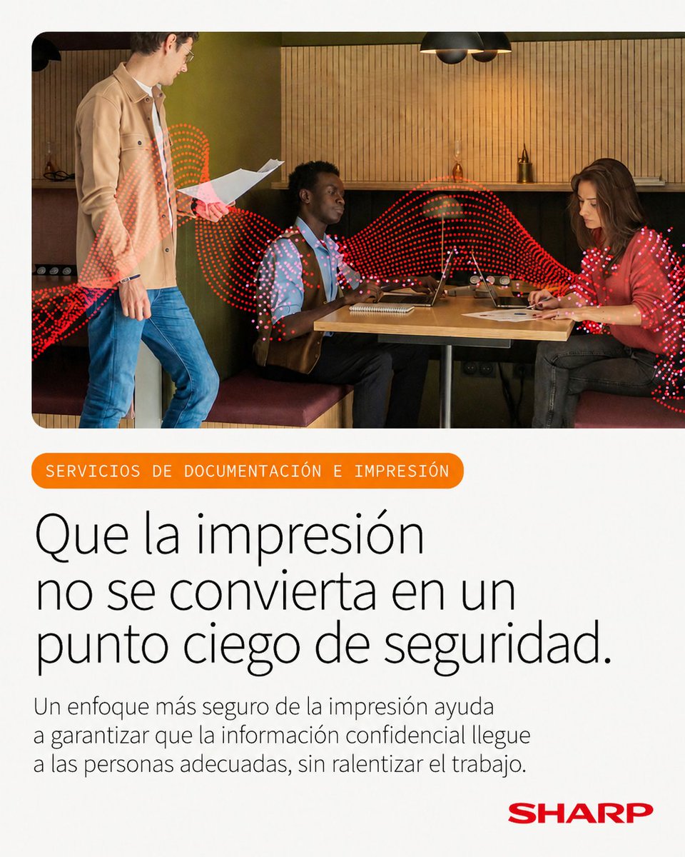 Sharp_ES's tweet photo. 🔐 La seguridad de la información también pasa por la impresora.

#Sharp ayuda a proteger los documentos confidenciales mediante el control de acceso, la liberación segura de trabajos y una gestión de impresión que no compromete la productividad.

👉 https://t.co/WtXpby6rfd https://t.co/KTGYZoFPZm