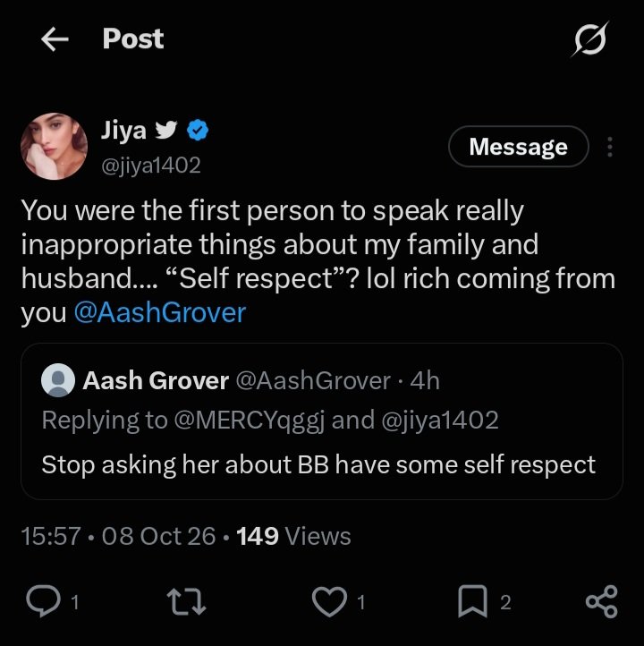 AashGrover's tweet photo. @jiya1402 Thanks for deleting here's my reply bye bye🙏no bad intentions but you rich people think you can say anything and get away with it while others are monkeys dancing on your rules. https://t.co/ipETBuhRnb