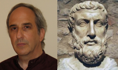 collin_cleary's tweet photo. Peter Kingsley has written several books arguing that pre-Socratic philosophy has its origins in mysticism and shamanic experience. Kingsley argues that Parmenides (and others) may have participated in an initiatory shamanic tradition. The evidence Kingley presents for this claim (drawn from textual exegesis, history, and archaeology) is surprisingly convincing.
Parmenides’s famous poem, which survives in fragmentary form, is a depiction (so Kingsley claims) of an ancient spiritual trial called “incubation.” This involved lying down in a dark, isolated place, in complete silence and stillness (hesychia). There is a tradition which flourished in Parmenides’s time, which conveyed the “geography” of what one would find in the spiritual world via the practice of incubation. Surviving Greek texts describing incubation state that when one undergoes the experience everything begins spinning and one hears a shrill, piping sound (a sound mentioned in Parmenides’s poem). This was known as the “sound of silence”: the sound behind the entirety of creation. 
Kingsley also tells us of the lesser-known philosopher-poet Epimenides (seventh or sixth century B.C.E.). According to legend, he slept for years in a cave and experienced visions of the underworld and of the “abode of Justice and Truth.” “Taken by Apollo” was the Greek expression for those who went on such “vision quests.” In the 1960s a first century C.E. bust of Parmenides was unearthed at Castellammare della Bruca in southern Italy, which bore the inscription “Parmenides, son of Pyres, Ouliadês, Natural Philosopher.” This clearly associates Parmenides with the cult of Apollo Oulios, or Apollo the Healer (Ouliades means “son of Apollo Oulios”). Apollo was known as the “god of lairs,” and of people who lie down in lairs. In other words, of those who undergo “incubation” in order to achieve the status of the iatromantis (“healer-prophet”), a term used to describe Epimenides.