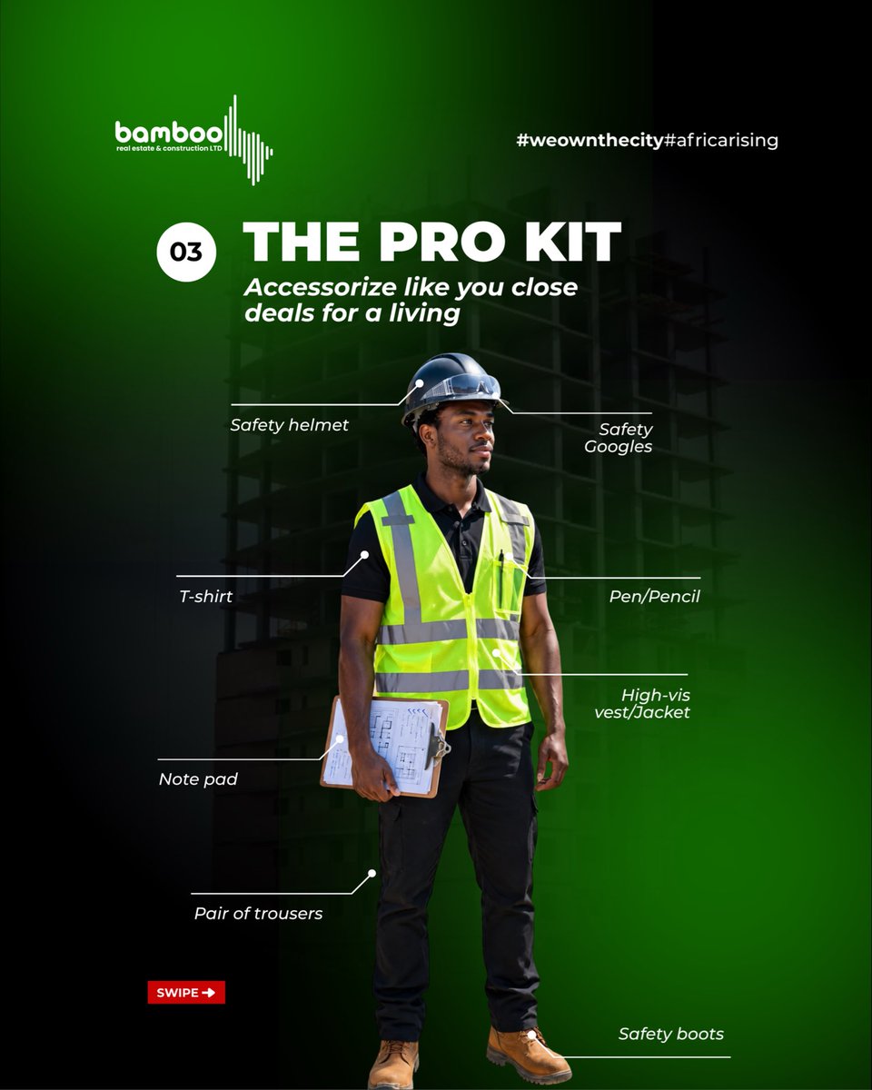 bamboogroup_'s tweet photo. Realtors, site inspection is not a fashion show.

Safety comes first. 
: Heels
: Slippers
: Unsafe footwear
: Closed-toe shoes
: Safety boots
: Comfortable, professional clothing
Protect yourself. 

Look professional. Represent the brand. https://t.co/xOmjKeWBSw