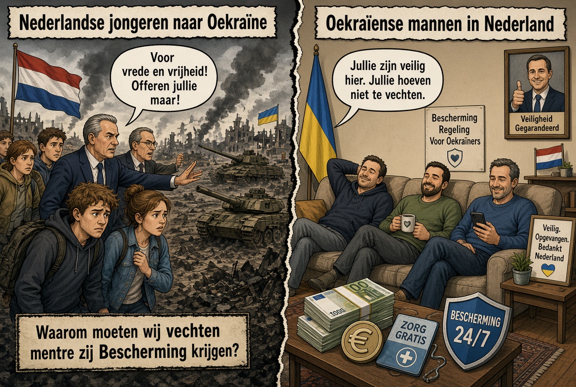 Flick1_'s tweet photo. Waarom moeten Nederlandse jongeren – mannen én vrouwen – naar Oekraïne gaan om tegen Rusland te vechten, terwijl Oekraïense mannen hierheen komen, gratis huisvesting, zorg en geld krijgen en in bescherming worden genomen?

Is de politiek nou helemaal knettergek geworden? https://t.co/48BgoQvrbN