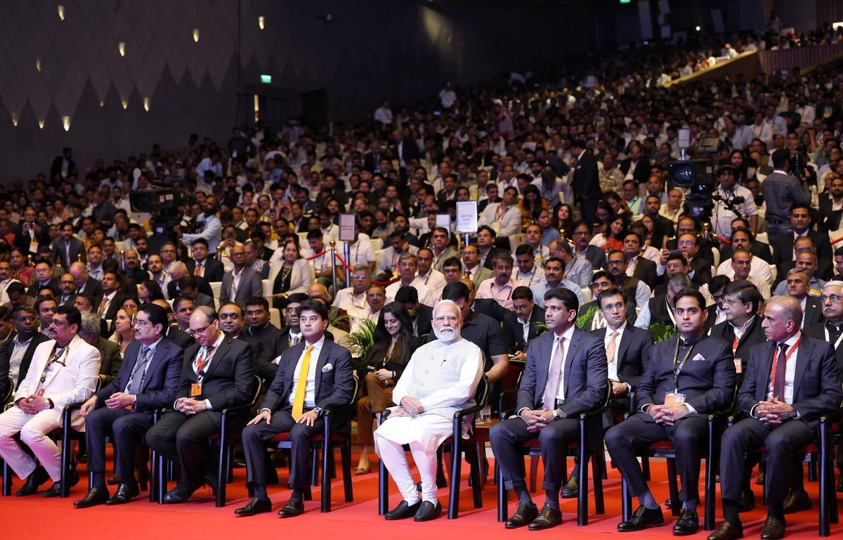 DoT_India's tweet photo. India is ready to #ScaleWithoutBoundaries at #IMC2026! 

The 10th edition of India Mobile Congress, inaugurated by Hon’ble Prime Minister Shri @narendramodi, marks a new chapter in India’s journey towards a connected, innovative and technology-driven future.

From expanding connectivity to driving the next wave of telecom and digital innovation, Bharat is shaping the future of technology.

Know more: https://t.co/mGtpQnH14V

#IndiaMobileCongress #IMC2026 #ScaleWithoutBoundaries #PMatIMC 

@JM_Scindia @PemmasaniOnX @PIB_India @pib_comm @DDNewslive @exploreIMC