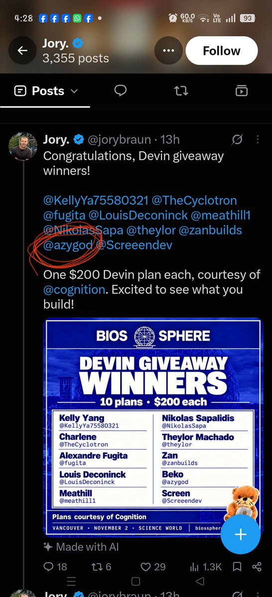 VossGraves's tweet photo. @azgod has won both the giveaways from @notjazii @jorybraun ... Man I thought those who didn't have a devin max plan could have gotten it to experience it... @jorybraun can you maybe reroll the giveaway for 1 pos please? I would love to participate in it... Sorry if I had disturbed you...