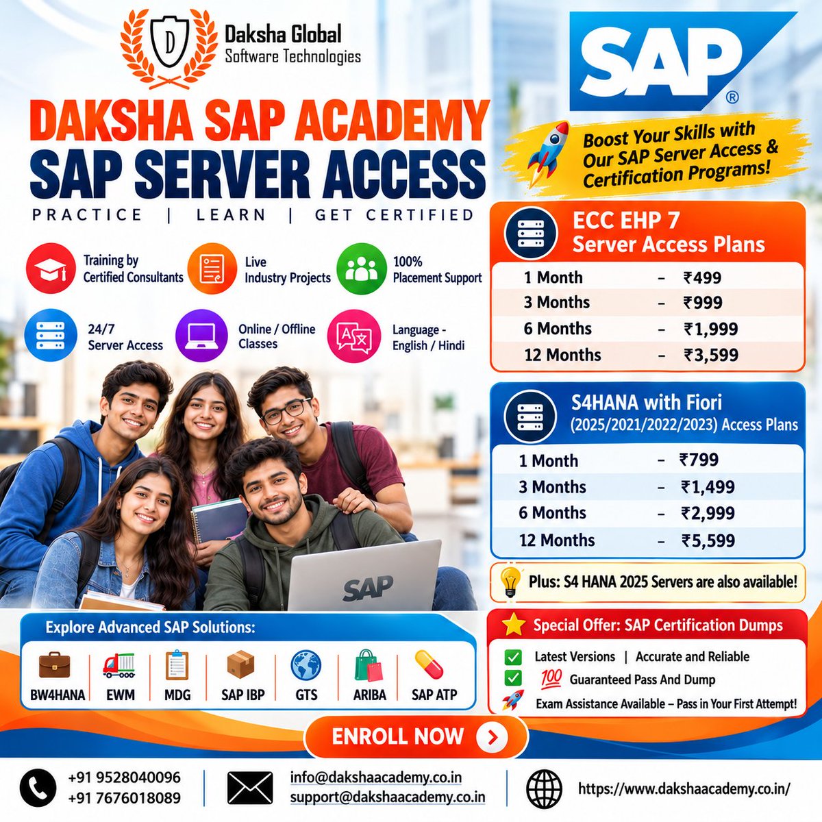 Daksha_Global's tweet photo. SAP Server Access β Limited Seats!
π· Exam Assistance Available
π· Contact Us on WhatsApp:
+91 7676018089 | +91 9528040096 | +91 8618320700
π· https://t.co/P1k75EKVBH
π· Limited Seats β Enroll Now
#SAP #SAPTraining #SAPCareer #DakshaSAPAcademy #SAPPractice #SAPStudents https://t.co/vXPEbBW5FS