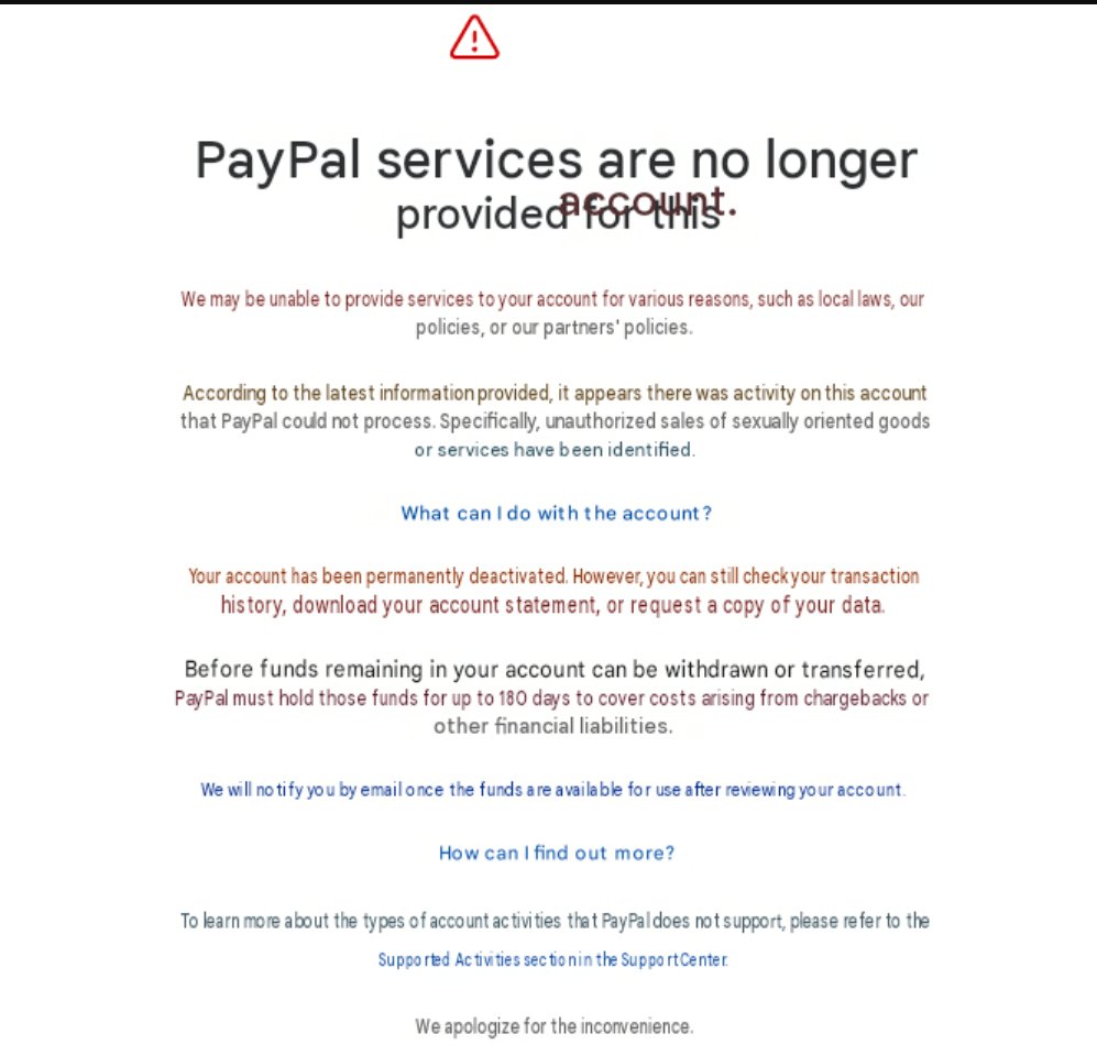 bermasin's tweet photo. Guys, my paypal got locked...  

What should I do? I have many commissions pending. https://t.co/gu79s4qU7J