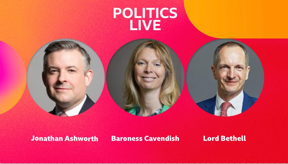 BBCPolitics's tweet photo. On Thursday's #PoliticsLive

Jonathan Ashworth, Former shadow Health Secretary
Baroness Cavendish, Author of Generation Maybe 
Lord Bethell, Former Health minister

12.15pm BBC Two https://t.co/c6UnOPZ1mZ https://t.co/pQRckUoA2E