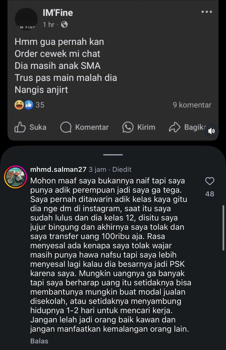 nozelism's tweet photo. Ngeliat komentar positif di akun meme seksis tu kayak langka bgt 🥹

“Jangan memanfaatkan kemalangan orang lain.” 💯 https://t.co/OQ6XDxeFFY