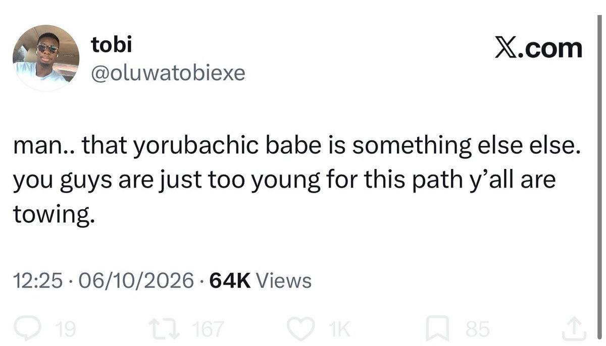 yorubachic's tweet photo. Efrebor & co, you will all need to show me the exact line where I incited violence and bigotry against any group in my video. (You can't, because it doesn't exist). 

Speaking about my own language and culture is not hate and calling it incitement is a serious accusation that 20K+ people have now seen you make falsely. 

I can see through all your trumped up claims to make a case to report me and “make me come back to Nigeria”.

I never ran from Nigeria, Nigeria is my home and I will always be passionate about it no matter where I go.

Again, I am documenting all your targeted harrassment and defamation one after the other and will be taking action in due time.