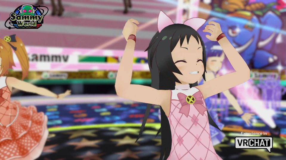 TA_Official's tweet photo. 🌟先週からオープンしているメタバース「VRChat」の『サミーワールド』がツインエンジェル仕様♪（PCのみ）

👽️サミーワールド🌍️ではなんと！

3D遥さん＆葵ちゃん🆕＆クルミちゃん🆕による
♪いただき♪トリオDE絶対☆エンジェル！！
のライブが見られちゃいます！

🌟SteamのVRChatアプリのDLが必要です（無料）

始めるのはちょっと難しいんですが、初お披露目なので是非ワールド入っていただけると嬉しいです🙏

https://t.co/Q0euXerWjc

#ツインエンジェル