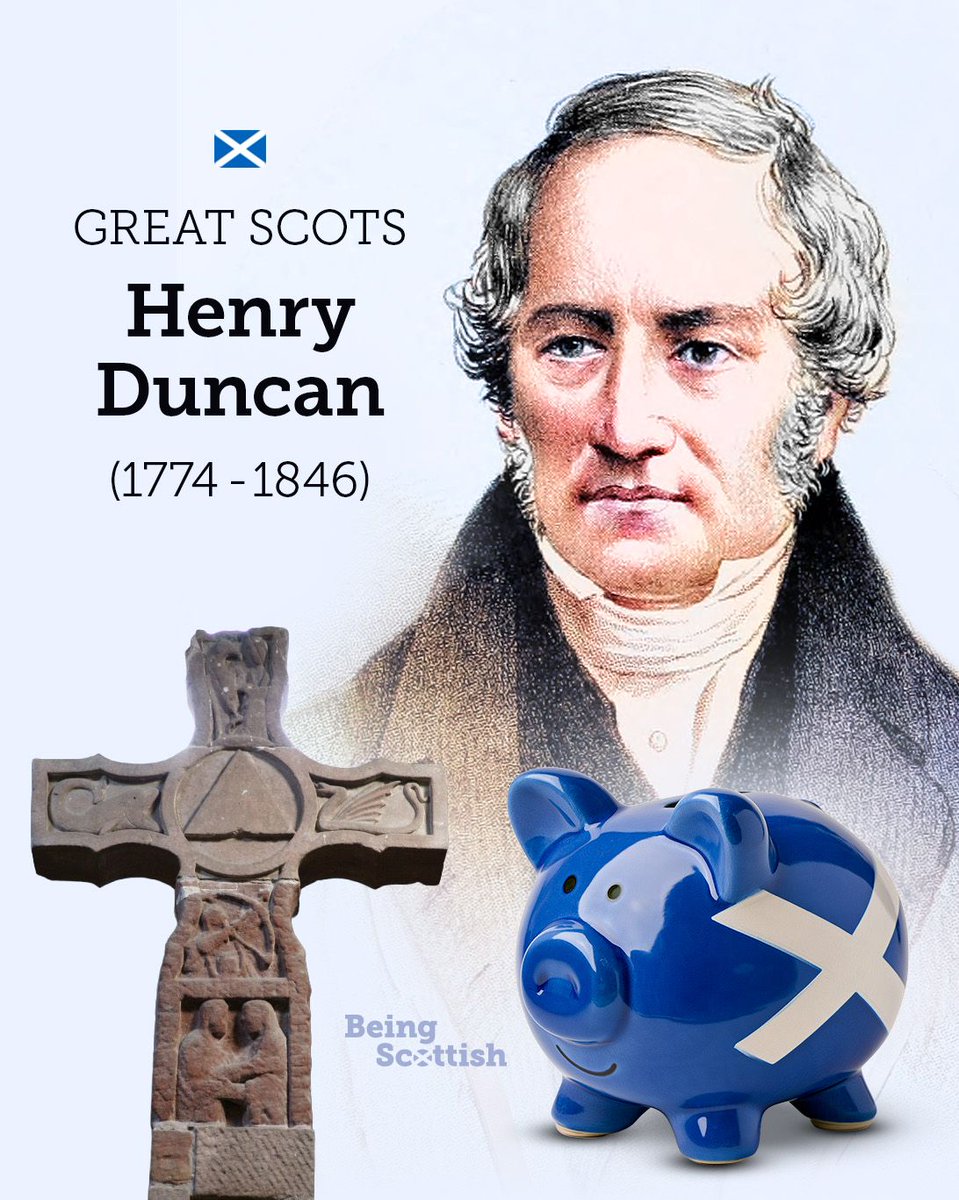 BeingScots's tweet photo. On this day in 1774: Rev Henry Duncan was born in Lochrutton. When minister in Ruthwell, he noticed his poorest parishioners struggling financially. In 1810, he founded the world's first commercial savings bank which enabled working people to deposit small sums and earn interest. https://t.co/jfM2uYqUmM