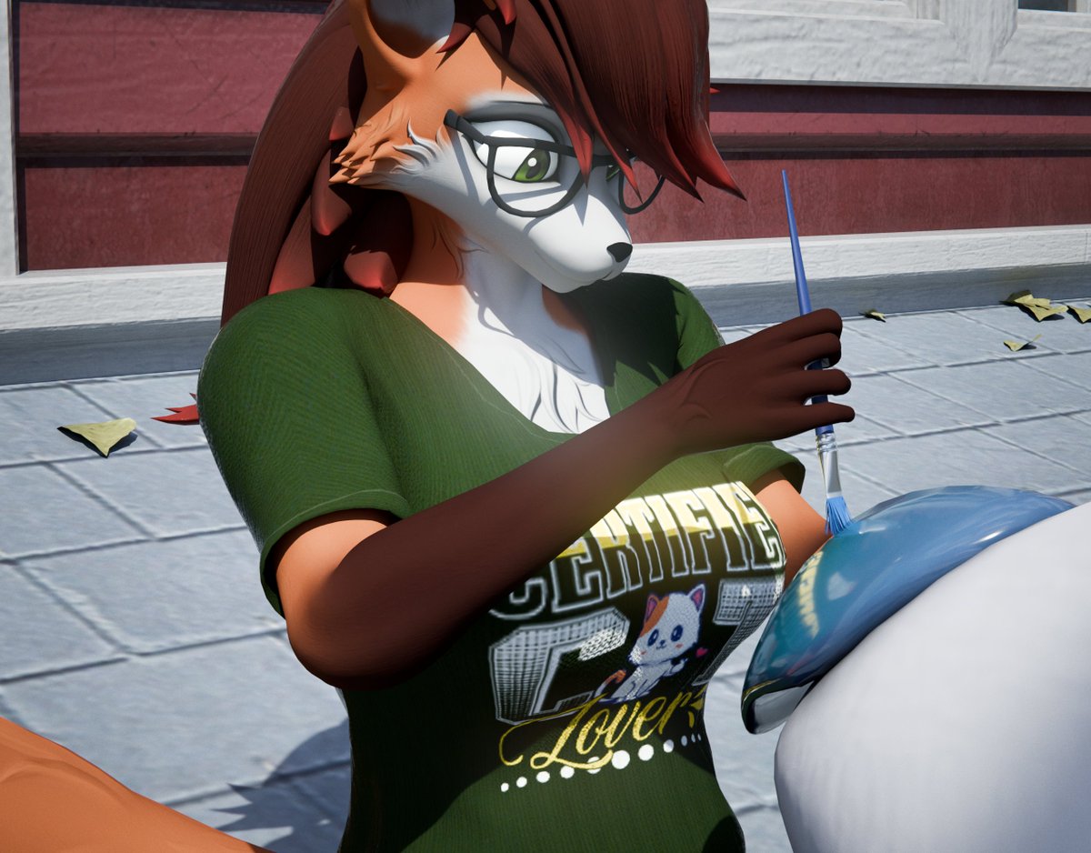 mrfreeman9988's tweet photo. A lot of people think Raven's nails are very pretty.

Well, they were starting to chip a little bit, and she's too big to grab nail polish and fix them herself.

Luckily she has a normal sized friend to help her. 😊

#giantess #macro #furry #sizetwitter https://t.co/CMdah4DOxR