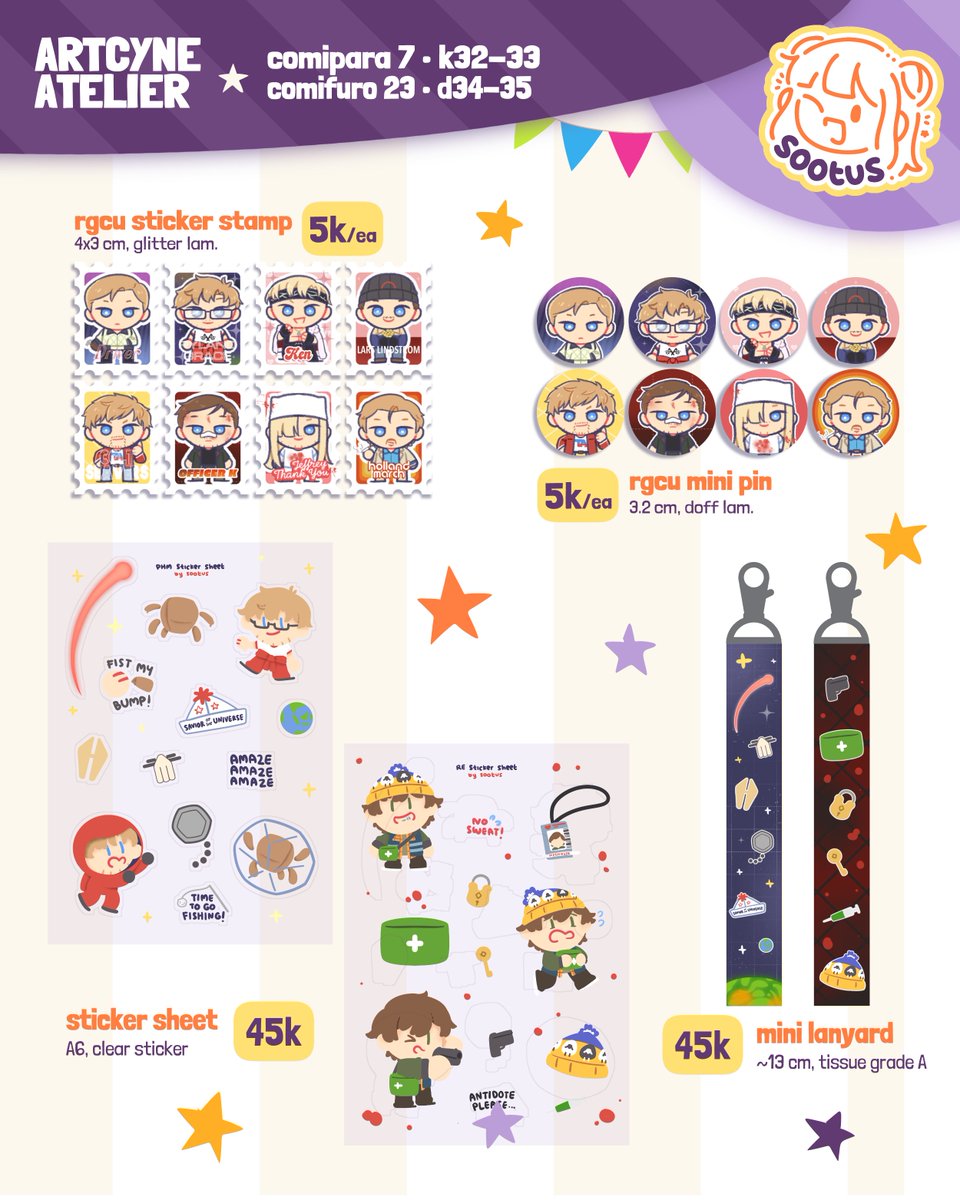 s00tus's tweet photo. [💖🔁are appreciated]

#comipara7 &amp; #comifuro23 catalog!
📍Artcyne Atelier - #cmpr7 @ k32-33 | #cf23 @ d34-35

batch
🗓️ period : 8-15 okt 2026!
🔗 link below ⬇️ 
✉️ local &amp; intl mail order

🍀 RGCU, RE, Utaite/JPop, Kaijuu no 8 (nrhs), HQ, HxH, Gachiakuta, Original, etc https://t.co/5ky8QSy982