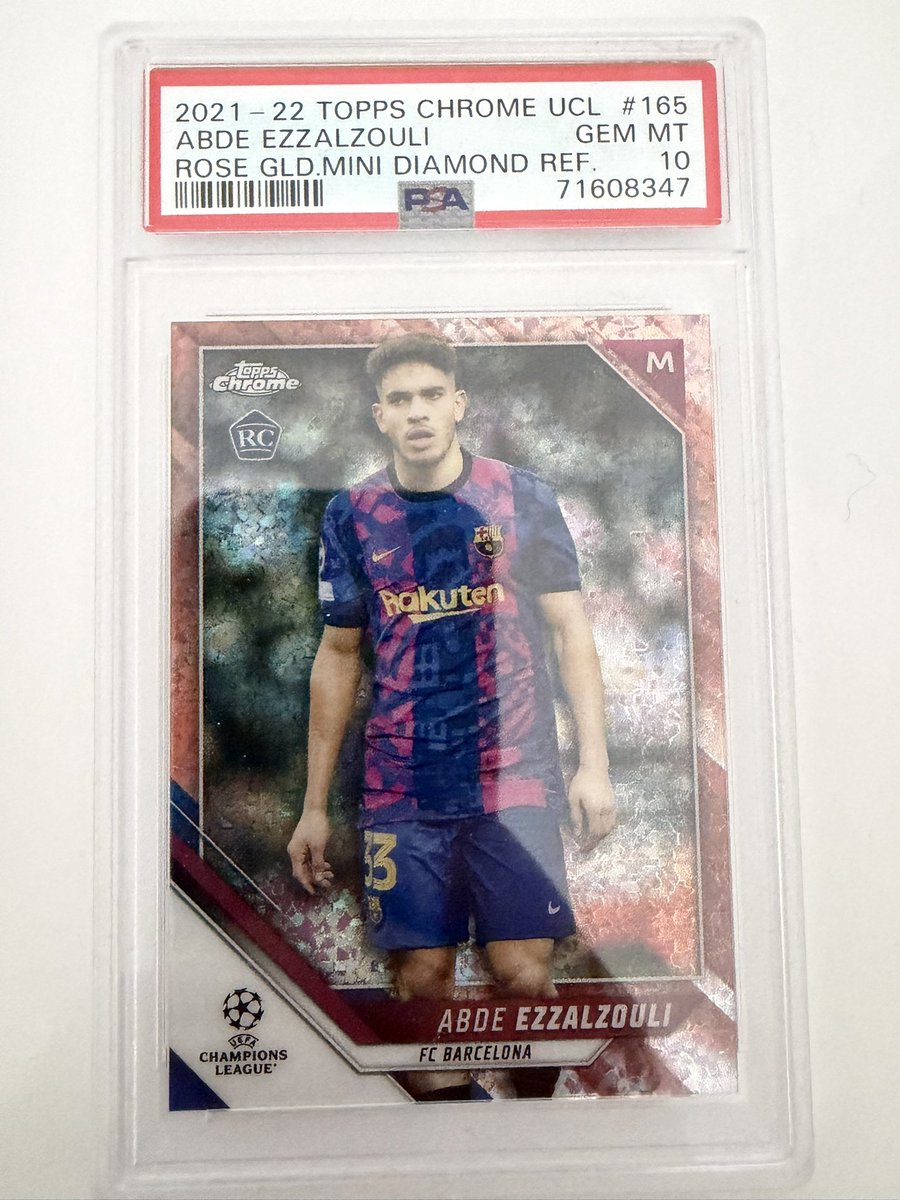 RudoSportsCards's tweet photo. ⭐️ MY FIRST GRADED CARD ⭐️

PSA 10 (gem mint condition)

Abde Ezzzouli’a first card was published in 2021 by Topps while he was at Barca. 

Now at Betis, the 24 year old is tipped for a breakout season, as well as a big season playing as a starting winger for Betis in the UCL. https://t.co/1xMjtSatBM