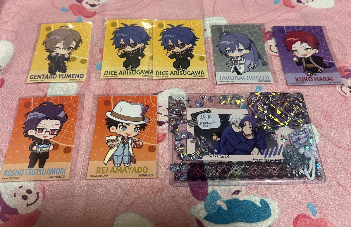 girasole06111's tweet photo. 交換
ヒプマイ コスモワールド  ①コースター②スタンプラリー ③カーニバルゲーム 参加賞

譲：盧笙 零 寂雷 幻太郎 帝統 空却 三郎 一二三 独歩 オオサカ

求
①左馬刻>>>二郎
②イケブクロ
③銃兎 理鶯 三郎

10/14池袋手渡し
郵送or 名古屋手渡し

検索からもお気軽にお声掛けください https://t.co/8kSwD8mOc8