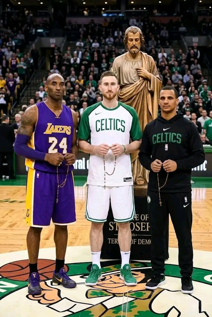 UcheMaryOkoli's tweet photo. These are prominent NBA Catholics who are not ashamed of their faith. 

This is more than a picture of basketball legends. ❤️‍🔥📿

Kobe Bryant was a devoted Catholic. On the morning of the day he died, he went to his Catholic parish and prayed before the 7 a.m. Mass and recieved the Body and Blood of Christ. 

Joe Mazzulla is also a devout Catholic. He prays the Rosary, openly speaks about his faith, and has said that one of his greatest dreams is to become a Catholic deacon.

And then there is Gordon Hayward.

Gordon grew up Lutheran, but while playing for the Celtics, Joe introduced him to the Catholic faith, connected him with a priest, and gave him a book about the Eucharist.

That book helped Gordon discover the truth of the Real Presence, and eventually led him into full communion with the Catholic Church.

Think about that.

One Catholic quietly living his faith.
Another Catholic hoping to serve the Church as a deacon.
And another man being led to the Church through the witness of his friend.

Sometimes you have no idea how God will use your faith to change someone else's life.

Never be ashamed to live your Catholic faith openly. 

You may be the reason someone discovers Christ and His Church. ✝️❤️‍🔥📿