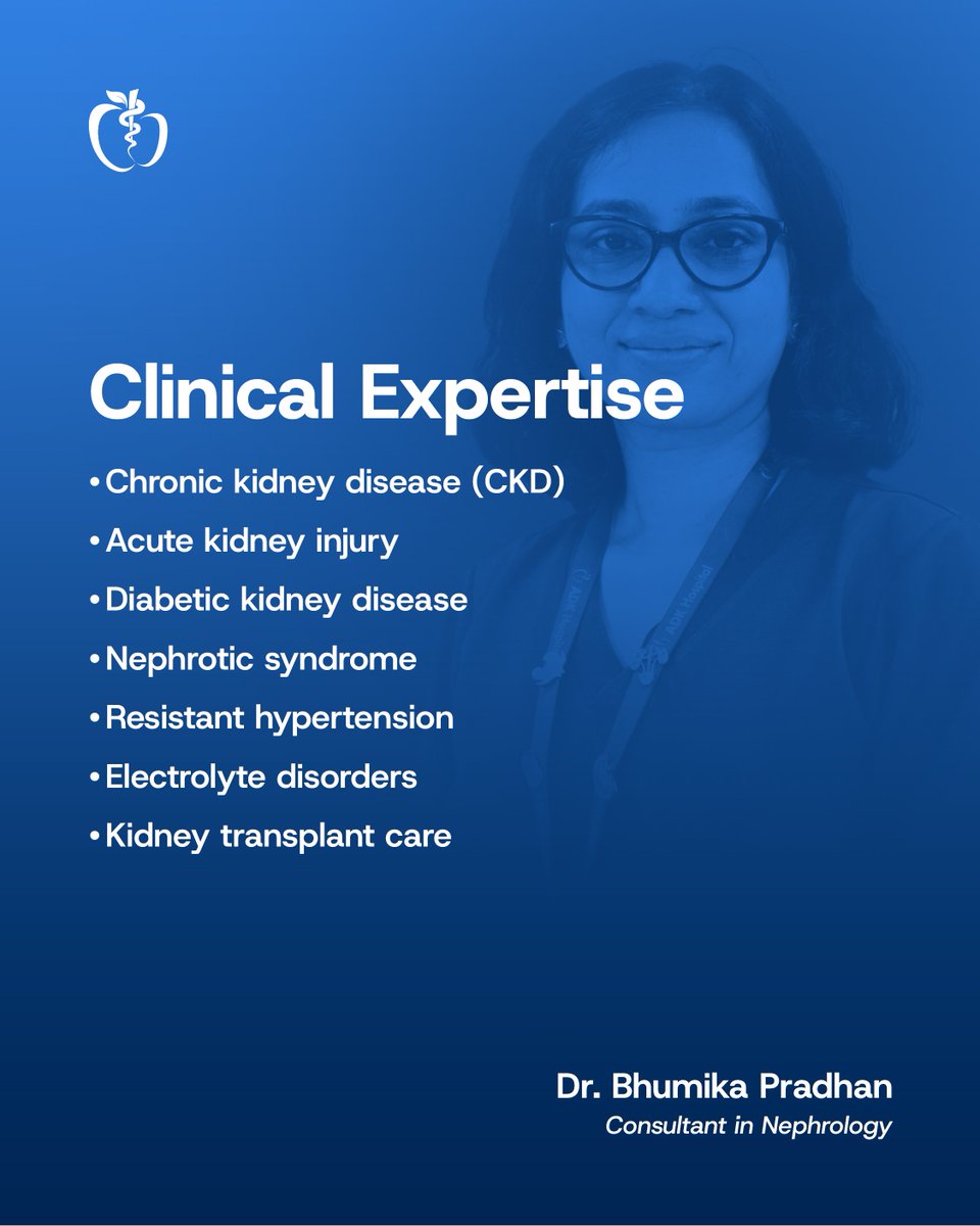 ADKHospital's tweet photo. Meet Dr. Bhumika Pradhan, Consultant in Nephrology at ADK Hospital.

With over eight years of clinical experience, including more than six years serving patients in the Maldives, Dr. Bhumika provides care for acute and chronic kidney conditions, dialysis, and kidney transplants.

Her focus is on early intervention and personalized treatment plans that slow disease progression and improve quality of life.

Book an appointment
Visit our MyCare Portal at https://t.co/8qZ9WDncs7
Call 1440
or WhatsApp us at +960 767-1440

#ADKHospital #MeetOurTeam #Nephrology #KidneyHealth #CaringForYou