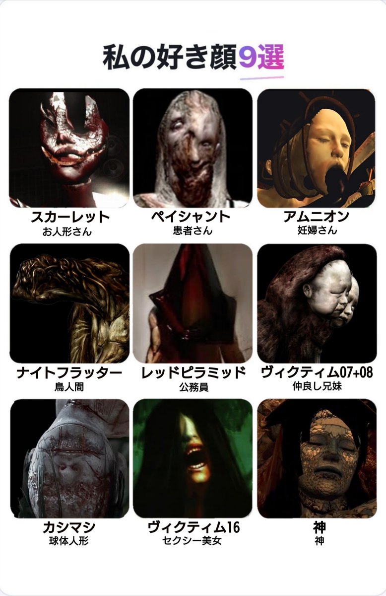 FuyuNago's tweet photo. 『私の好き顔９選』かぁ
やっぱこの辺がセクシー＆クール
ドキドキしちゃうよね
#サイレントヒル
#サイレントヒルはいいぞ https://t.co/MtUuJ65vKt