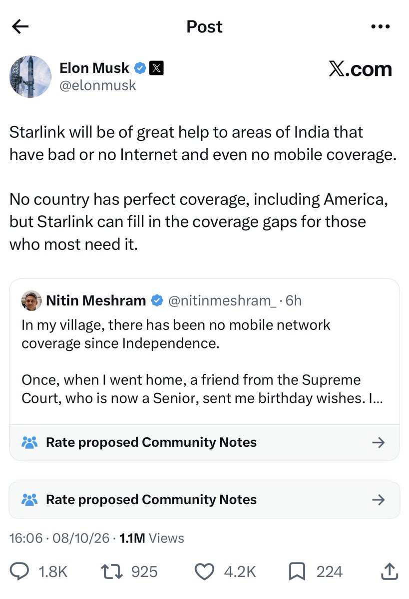 AnkurSingh's tweet photo. Elon Musk is getting several paid tweets done by Indians in support of Starlink.

But @elonmusk please tell your team to check past tweets of those people about Starlink 😂 https://t.co/735yYQBwWu