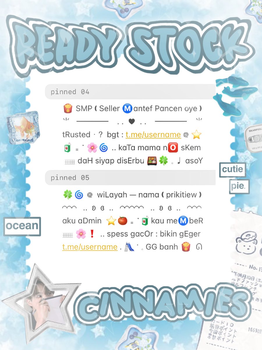 cinnyamies's tweet photo. ╭┈  ֹ   help repost? thankies, sweetie 🐳

 ˳  ୨ CLEARANCE SALE  ֹ ₊  ࣪ 
{ II } ׁ ๑ 🪽.. pinned 3.5k/ea  ࣪  ⸝⸝  💧🦴 yuk, ping chat:ie aku &amp;. take sekarang juga   𓈒˚ >___^ 

#bealanjaㅤ https://t.co/hkaLuZIlFX