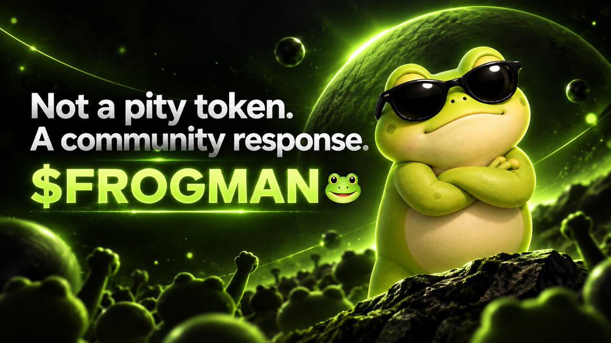 JusticeForFrog's tweet photo. Not a pity token.
A community response.  
$FROGMAN 🐸 https://t.co/nvEGKa5YbB