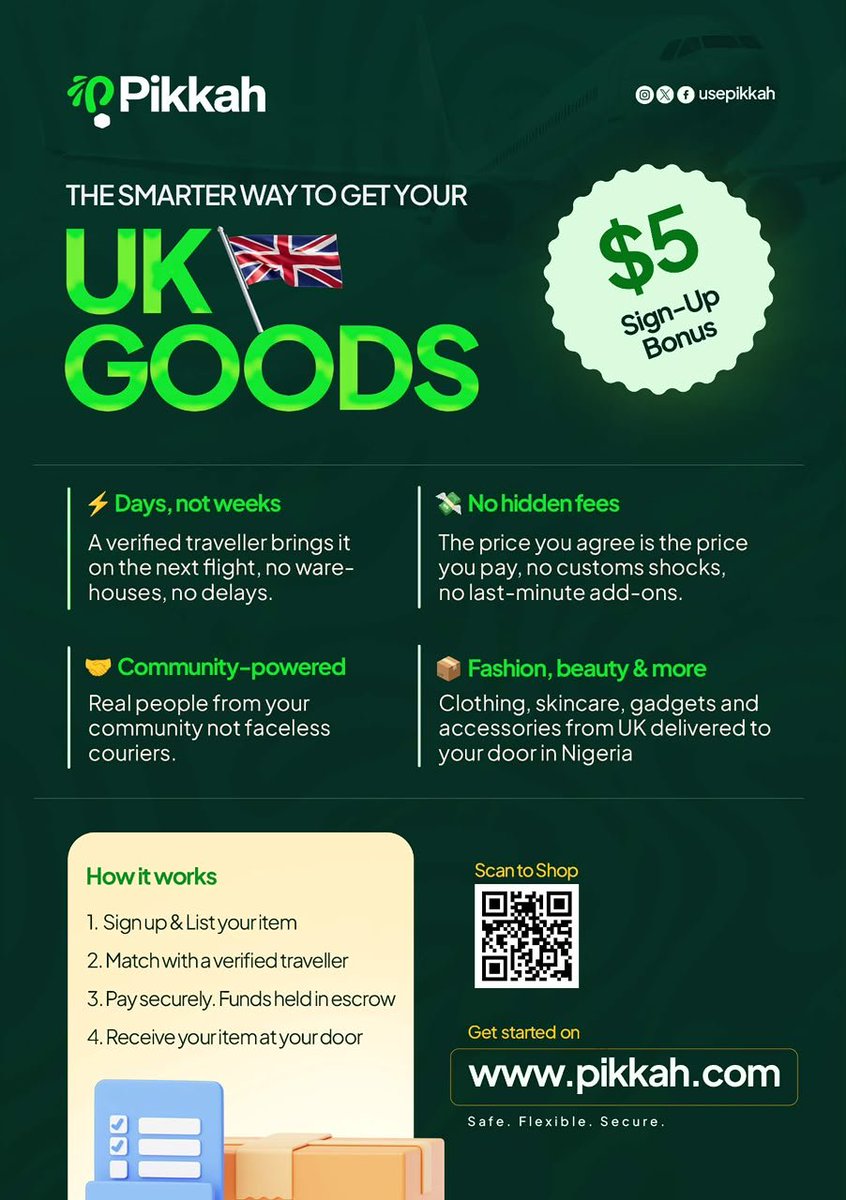 Ojogbonstilldey's tweet photo. Wait, so people still don’t know they can make money off their travel luggage space? 🤦‍♂️ And you can literally get your packages shipped abroad in 24–48 hours without spending a fortune.
​Una dey miss out big time when @usepikkah dey here
​Go register now 👇👇
https://t.co/RrJNdmVrh1
​#Pikkah #UsePikkah