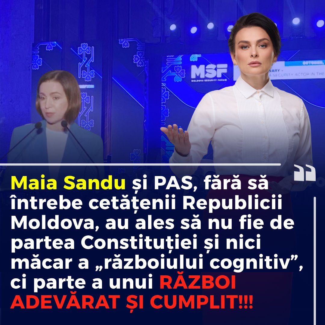 victorymoldova's tweet photo. ❗️🇲🇩„Războiul cognitiv”. Ce definiție comodă și răsunătoare a inventat doamna Sandu.
Se pare că principala amenințare pentru stat nu sunt tarifele împovărătoare, nu sărăcirea populației și nici prăbușirea sistemului de drept. Principala amenințare, potrivit președintei, este „atacul cognitiv”, care distruge încrederea aproape sacră a cetățenilor în instituțiile statului.
Doamnă Sandu, haideți să lăsăm deoparte acești termeni și să facem un simplu exercițiu de confruntare cu realitatea. Să analizăm, punct cu punct, cine anume distruge această încredere:
1. Dumneavoastră și PAS, fără să întrebați cetățenii Republicii Moldova, ați ales o tabără nu într-un „război cognitiv”, ci într-un RĂZBOI ADEVĂRAT ȘI CUMPLIT!
Încălcând principiul constituțional al neutralității, ați ales în locul poporului calea renunțării la neutralitate prin procesul de înarmare și prin construirea unor capacități de producere a dronelor. Înțelegem că vă asumați și consecințele acestor decizii.
2. Când cetățenii află că verișoara președintei primește la o întreprindere de stat peste 120 de mii de lei pe lună, aceasta este „propagandă inamică” sau propria dumneavoastră înțelegere a dreptății?
3. Când un procuror și angajați ai poliției ajung figuranți într-un dosar penal privind o mită de 400 de mii de dolari, sunt de vină boții hibrizi care le-au pus banii în buzunar sau sistemul dumneavoastră „reformat”, care a putrezit până la temelie?
4. Când funcționari din echipa dumneavoastră declară venituri anuale de câte 3 milioane de lei, iar profesorilor li se propune, cu un zâmbet arogant, să „mai aștepte majorarea salariilor până în 2027”, oare canalele de Telegram sunt cele care le insuflă pedagogilor sentimentul de nedreptate sau dumneavoastră personal le-ați arătat care este adevărata atitudine a puterii față de ei?
5. Când oamenilor li se promite stabilitate, iar ulterior prețul gazului este majorat brusc, ce anume subminează încrederea: acțiunile puterii sau cei care o critică?
6. Iar când un ministru cu milioane în conturile bancare le recomandă familiilor care îngheață în propriile case să trăiască la 14 grade, oare forțele externe l-au obligat să demonstreze o asemenea ruptură totală de realitatea în care trăiește propriul popor?
Răspunsul este evident.
Tot ceea ce am enumerat nu este un „război cognitiv”. Este un adevărat război împotriva propriului popor și o confruntare cu marile puteri.
Este reacția firească a societății la ipocrizie, la nedreptatea socială și la privilegiile de tip boieresc ale funcționarilor.
Dar cel mai uluitor este faptul că puterea încearcă să prezinte informarea cetățenilor drept o „amenințare la adresa democrației”.
Nu jurnaliștii și-au numit rudele în funcții bine plătite.
Nu cetățenii au luat mită de sute de mii de dolari.
Și nu opoziția a adoptat decizii care contrazic în mod flagrant promisiunile dumneavoastră electorale.
Dumneavoastră faceți toate aceste lucruri, iar apoi declarați război celor care vorbesc despre ele.Doamnă Sandu, vreți să protejați încrederea în instituțiile statului?
Încetați să căutați amenințări hibride în aplicațiile de mesagerie.
Începeți cu acțiunile propriei puteri.Încetați să induceți cetățenii în eroare și să-i mințiți. Eliminați privilegiile celor aleși și încetați să puneți propria incompetență pe seama factorilor externi.
Fiecare declarație a unui ministru sau a unui prim-ministru ajunge să devină un meme tocmai pentru că este ruptă de realitatea în care oamenii simpli trăiesc și încearcă să supraviețuiască.
Fiecare acțiune a unui ministru provoacă furia cetățenilor deoarece, 24 de ore din 24, aceștia nu fac decât să se justifice și să caute vinovați.
Vă amintiți de remarcabilul dumneavoastră ministru al Economiei, Alaiba, care scria înainte de alegeri:
„Când vom veni la guvernare, pentru tot ceea ce se întâmplă vom fi noi responsabili. Noi nu suntem dintre cei care caută vinovați.”
Vă amintiți cum dumneavoastră spuneați despre democrați că sunt „puterea scumpirilor”, că dacă nu sunt capabili să facă nimic trebuie să plece și că sunt corupți pentru că își numesc în instituțiile statului propriii oameni loiali?
Recunoașteți: ce forță externă vă obliga atunci să spuneți aceste lucruri? Rusia? Kozak, cu care v-ați întâlnit? Sau ce forță externă v-a determinat ulterior să vă reconsiderați propriile cuvinte?
Diferența dintre ceea ce spuneți și ceea ce faceți — aceasta este adevărata formă a războiului cognitiv.
Pentru că principala sursă a neîncrederii în stat nu este cel care vorbește deschis despre o problemă.
Principalul distrugător al încrederii este cel care creează problema și refuză să răspundă pentru ea.