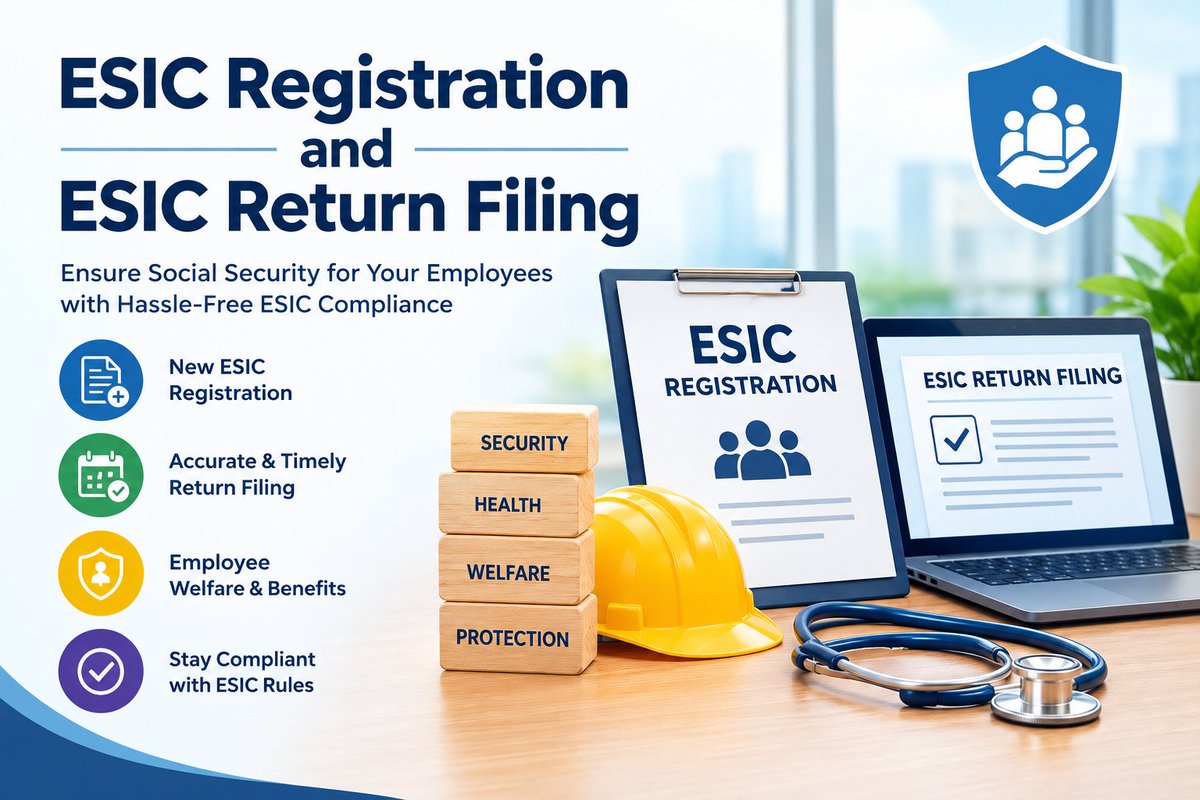 setupfilling's tweet photo. 🏥 ESIC Registration &amp; ESIC Return Filing

📞 Call: +91 9818209246
🌐 https://t.co/gvJyaZI0Nv

#ESICRegistration #ESICReturnFiling #ESIC #EmployeeCompliance #PayrollCompliance #LabourCompliance #BusinessCompliance #ESICIndia #HRCompliance #SetupFiling https://t.co/ARzXibsC97