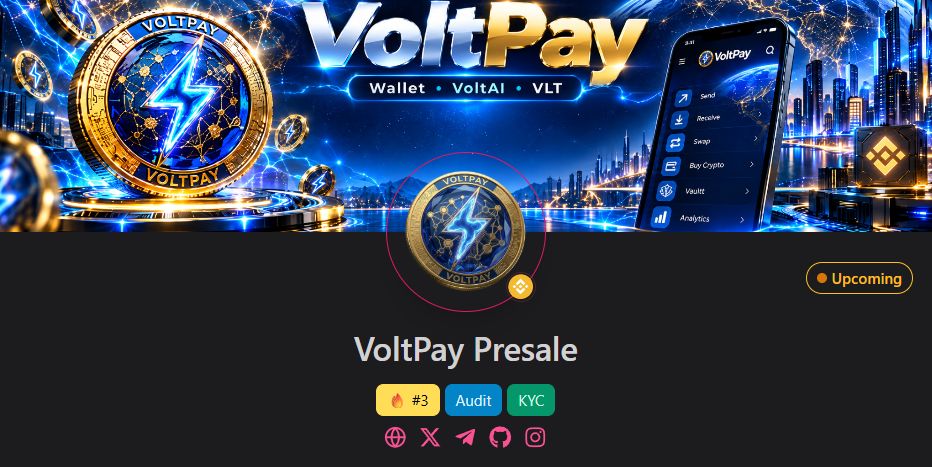 pinkecosystem's tweet photo. 🔥 We from Pinksale are excited to welcome on board the team from Voltpay for their upcoming #Presale on #BNBchain! 

🏆 VoltPay is a BNB Chain Web3 ecosystem built around a non-custodial wallet, VoltAI and the VLT utility token. The ecosystem is already live across Web, Telegram, Google Play and Chrome.

💸 Built for secure, transparent and practical Web3 payments. Pay • Connect • Grow. 

👇 Sale starting soon:
https://t.co/DEjpsdV2Bc