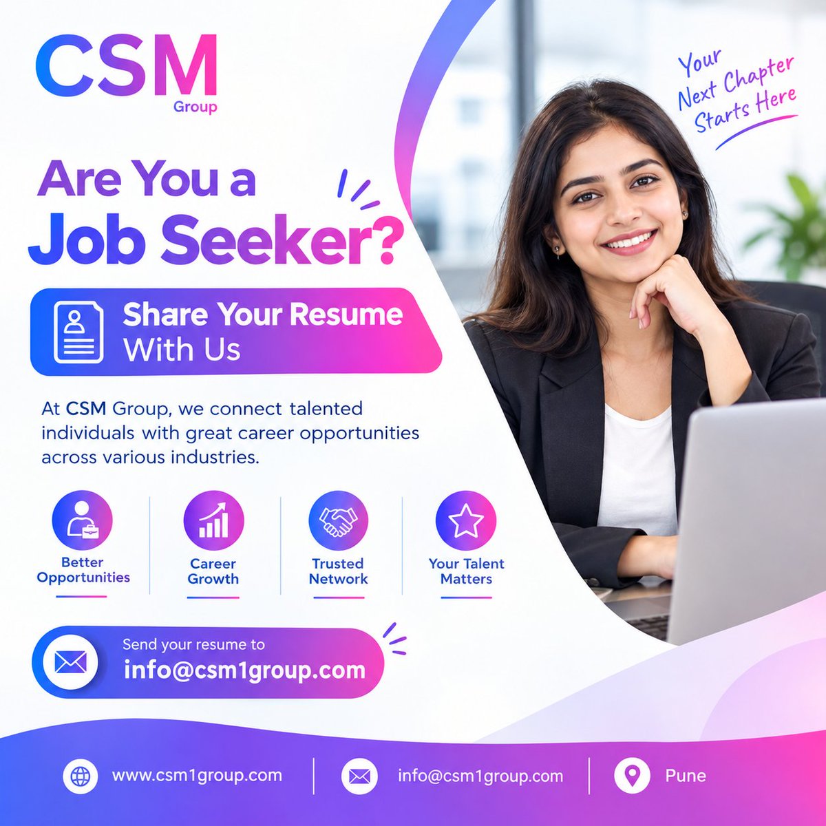 CsmGroup001's tweet photo. 🚀 Are You a Job Seeker?

Looking for your next career opportunity? Share your resume with CSM Group and let us connect your skills with the right opportunities.

📩 info@csm1group.com
🌐 https://t.co/qLgE9essE2
📍 Pune
#CSMGroup #JobSeeker #Hiring #Jobs #PuneJobs #Career https://t.co/xKZcs5hjpX