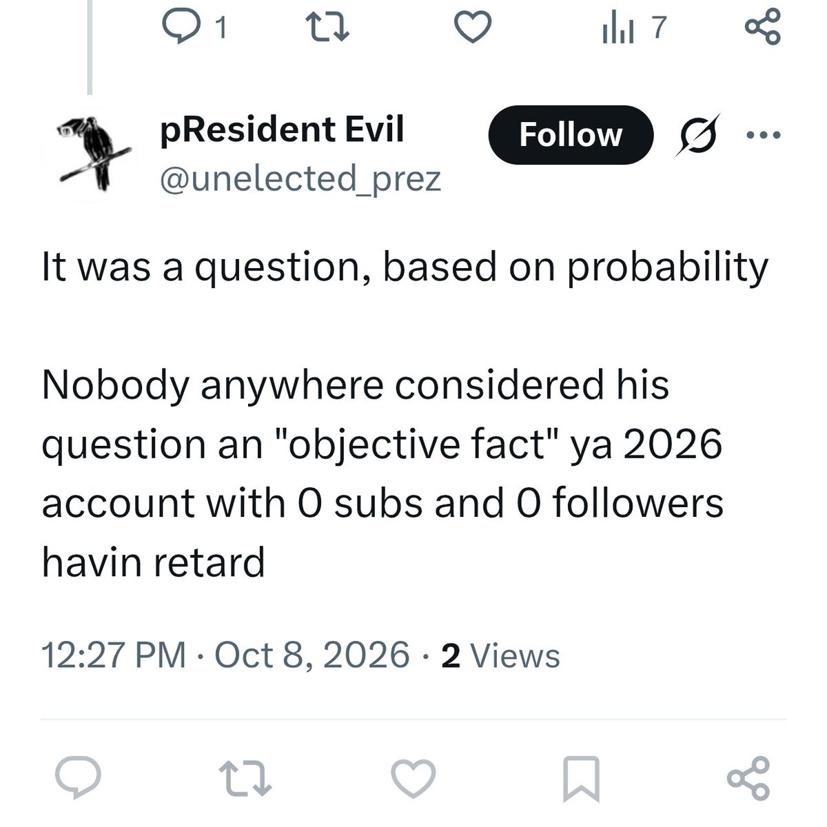 Mac29Jones's tweet photo. @unelected_prez @BProudPatriot I was pointing out the difference between objective facts such as statistics, and stereotypes. 

Again, this must be a teen based account due to the focus on popularity and reversion to the term 'retard'. 
Interestingly his misunderstanding of my posts shows a slowness. https://t.co/7F05HOtctG