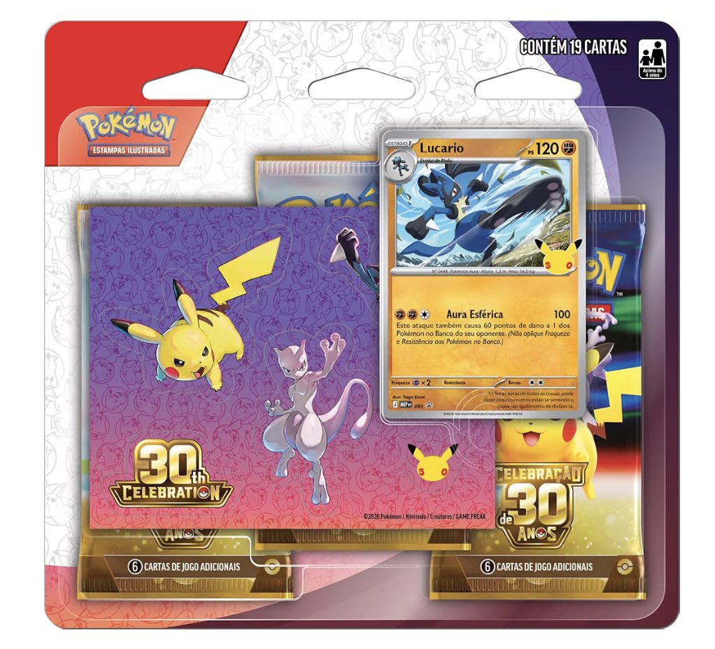 madanzap26's tweet photo. Pokémon TCG – Blister Triplo 30 Anos com Adesivo Lucario.✨

POR R$ 129,99

🛒 Link nos COMENTÁRIOS ↓ https://t.co/ANL3TL5ReZ