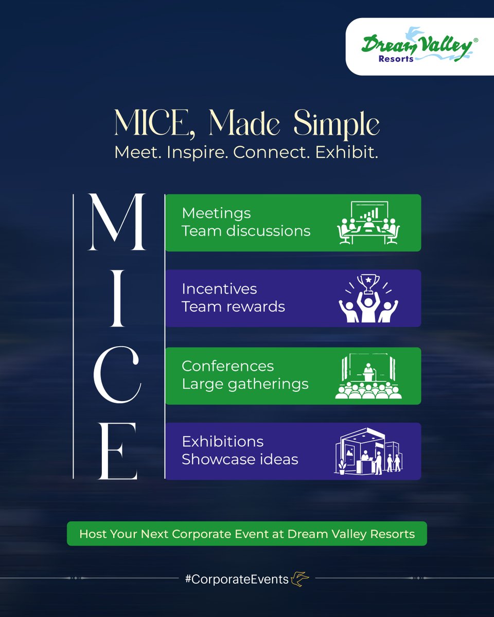 dreamvalley_hyd's tweet photo. A successful corporate event is more than just a gathering. It is about bringing people together with the right space, setting and experience.
Plan your next corporate event with us.
#DreamValleyResorts #MICEEvents #CorporateEvents #HyderabadEvents #BusinessTravel https://t.co/gFQOdmEMkT