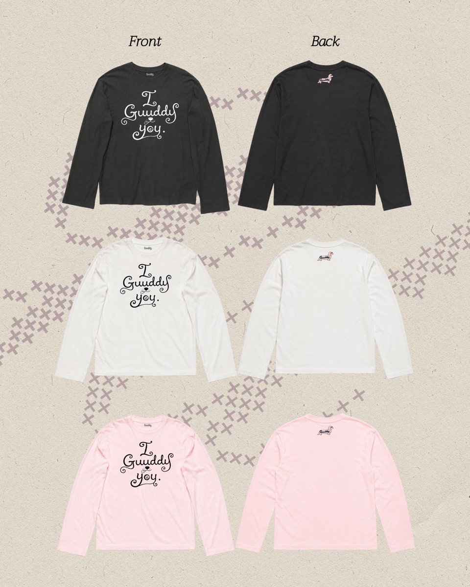 Guuddyofficial's tweet photo. Hello, GUUDDY! ♡

Our first collection “I GUUDDY YOU”
starts with our IGU Longsleeve Tee 🐩

White / Petal Pink / Black
1,290 THB

Customer service
Line official: @guuddy.official https://t.co/GyOvwHL7y6