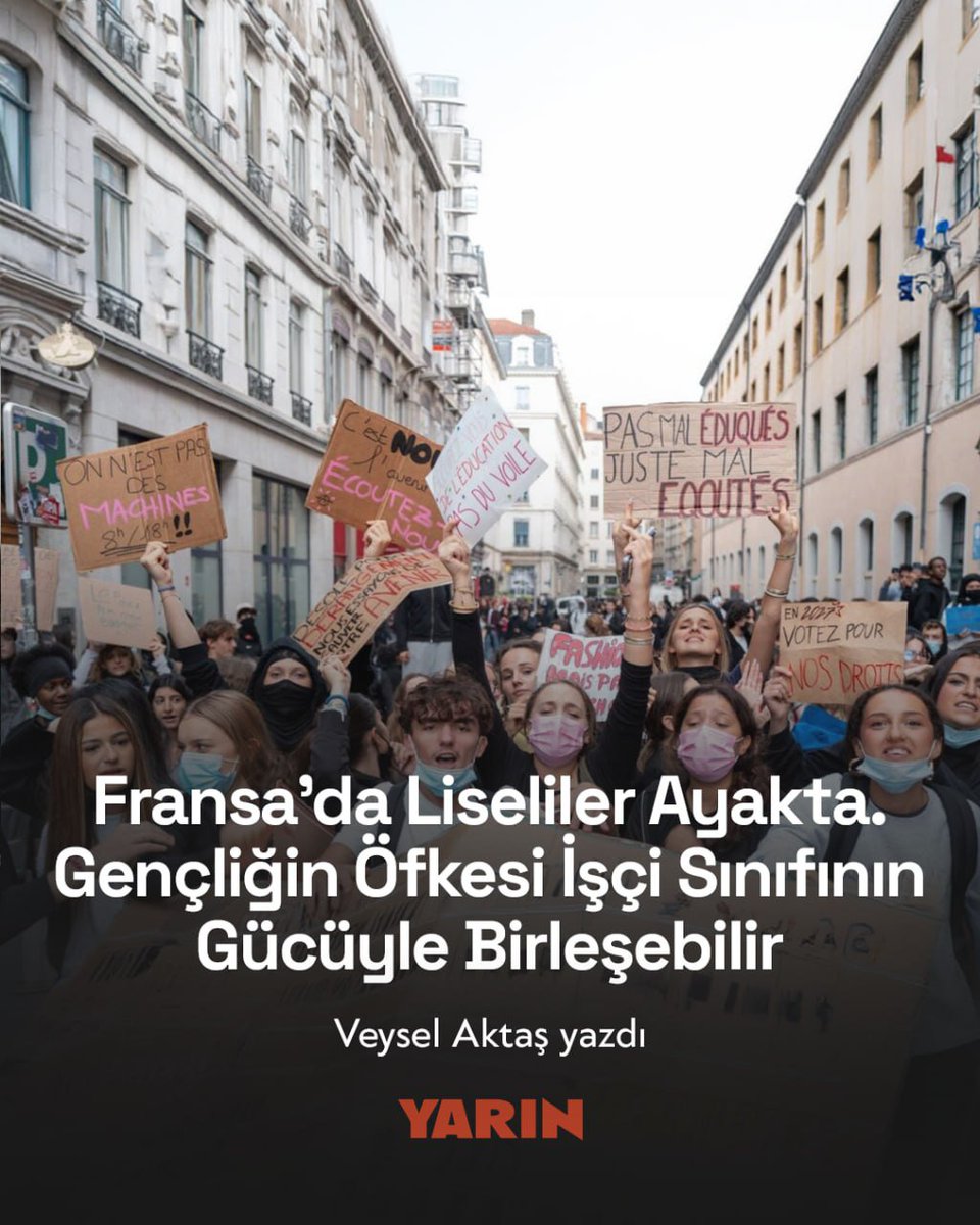 yarin_nettr's tweet photo. Veysel Aktaş yazdı l Fransa'da Liseliler Ayakta. Gençliğin Öfkesi İşçi Sınıfının Gücüyle Birleşebilir.
https://t.co/hU1eKWGdVo https://t.co/ItAiaSTzcl
