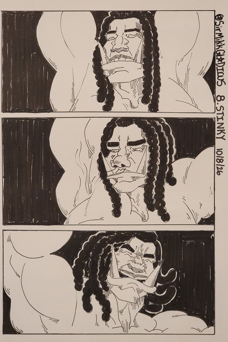 InktoberArc's tweet photo. PROMPT 8: [STINKY] OGRESS

"Why do the men run away from me?"
"Must be my smell."

#Inktober2026 #arttwt https://t.co/AxHqzYv7CB