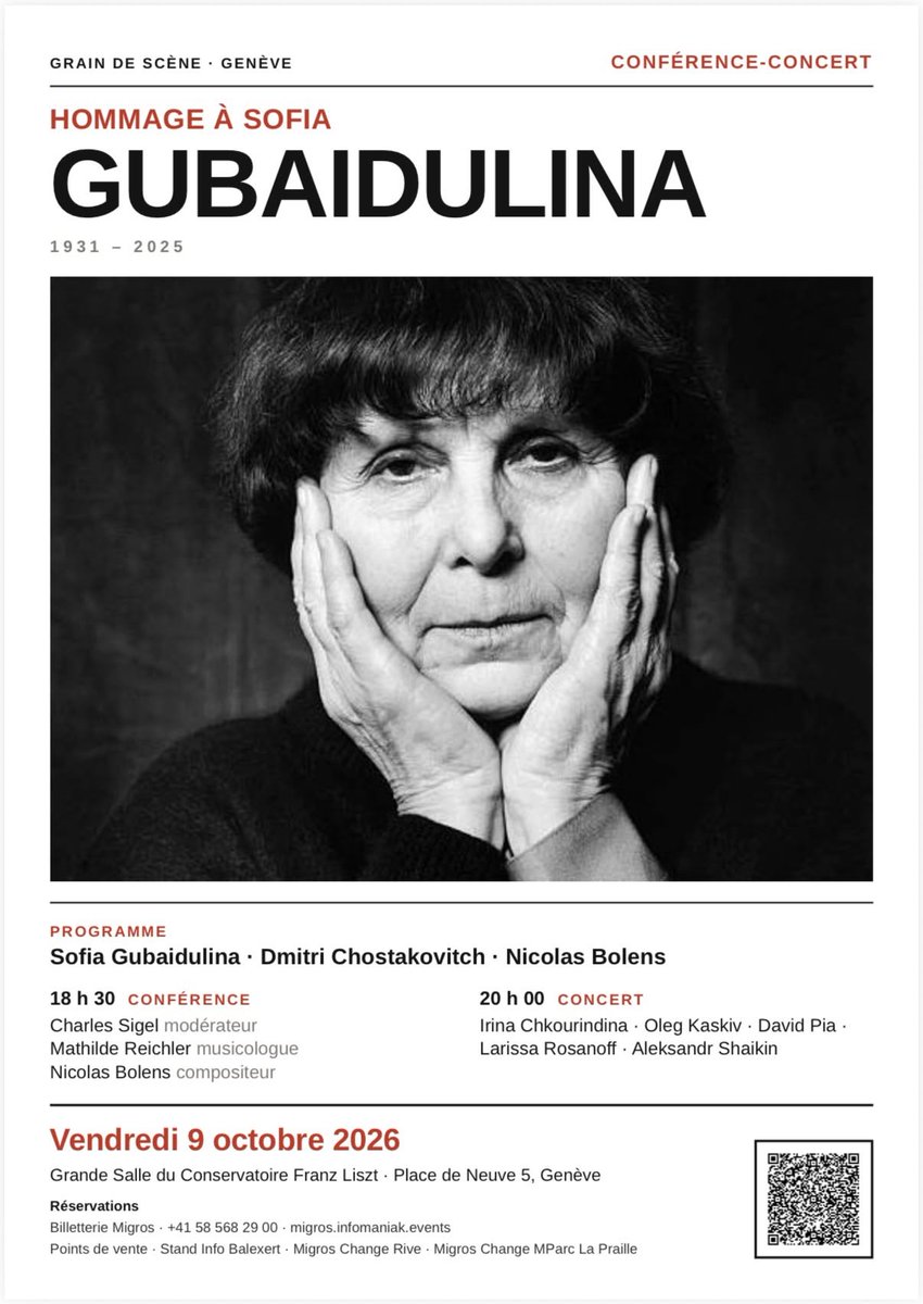 clavesrecords's tweet photo. #Concert #Vernissage #Genève #Geneva

Tickets: https://t.co/jflDw5aXJG

#clavesrecords #Gubaïdulina #MathildeReichler #LarissaRosanoff #OlegKaskiv #DavidPia #NicolasBolens https://t.co/gmGKCO5943