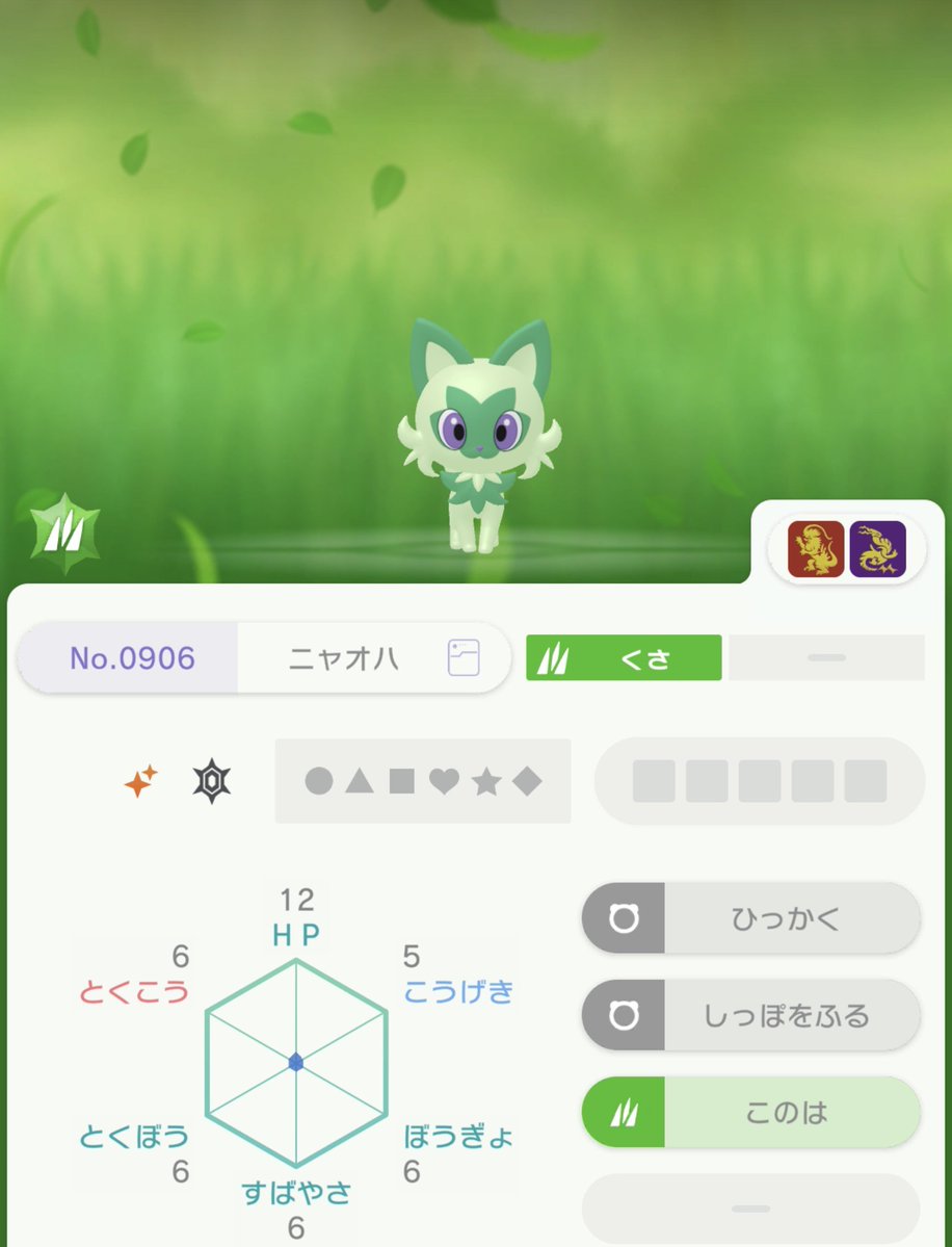 lailcse's tweet photo. 色違いニャオハ配布します。 #ポケモン配布 〆9日の朝5時 https://t.co/TA7oSvAUOH