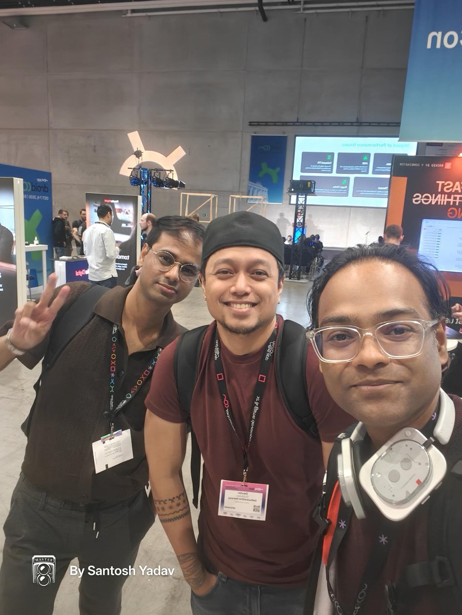 SantoshYadavDev's tweet photo. Having a blast at #NextAppDevCon 2026 in Berlin π
Met some amazing friends at the RevenueCat, Software Mansion and Expo booths. This community is the best part of every conference π https://t.co/eeC1G6oadJ