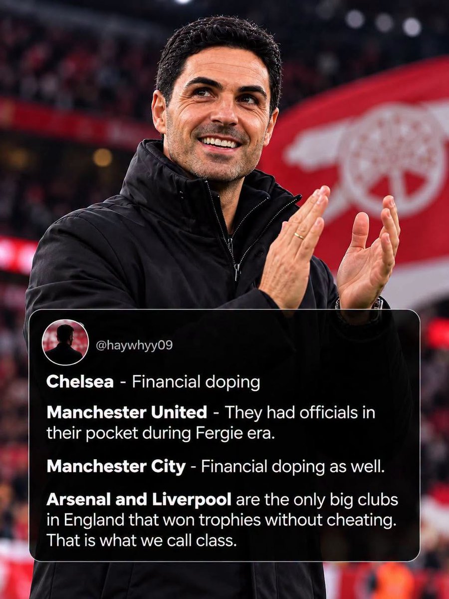 FootballFactly's tweet photo. Respect for Arsenal and Liverpool 👏 https://t.co/UN4X2zbcsD
