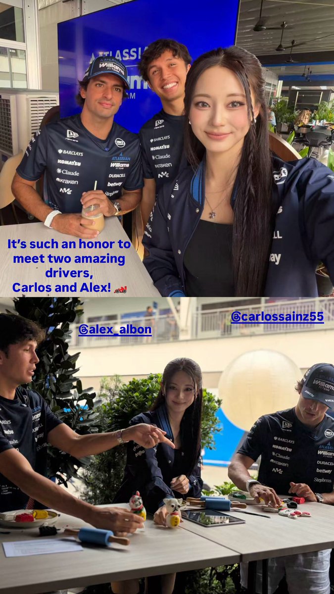 itsnotme_arii's tweet photo. TZUYU uploading Carlos and Alex on instagram with their attempts at making Turbo Granny from Dan Da Dan with Play-Doh 🤏🏻😭

TZUYU: “It was such an honor to meet two amazing drivers, Carlos and Alex” https://t.co/peQPh0T2GE
