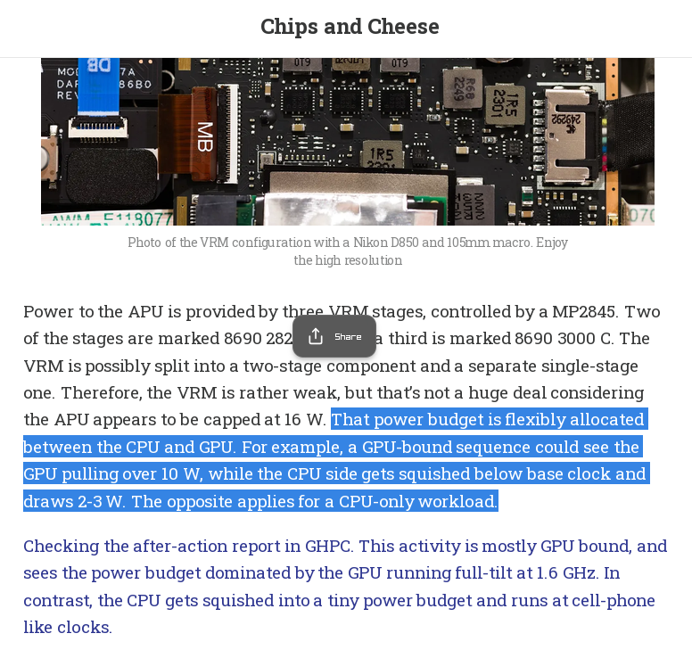 NOTimothyLottes's tweet photo. @SebAaltonen Required reading for Steam Deck optimization: https://t.co/M5zYEvaIgn - the HW has very flexible power slosh, so if you want the GPU to run well, the CPU should be forced to the lowest power state https://t.co/zasItpjcRo