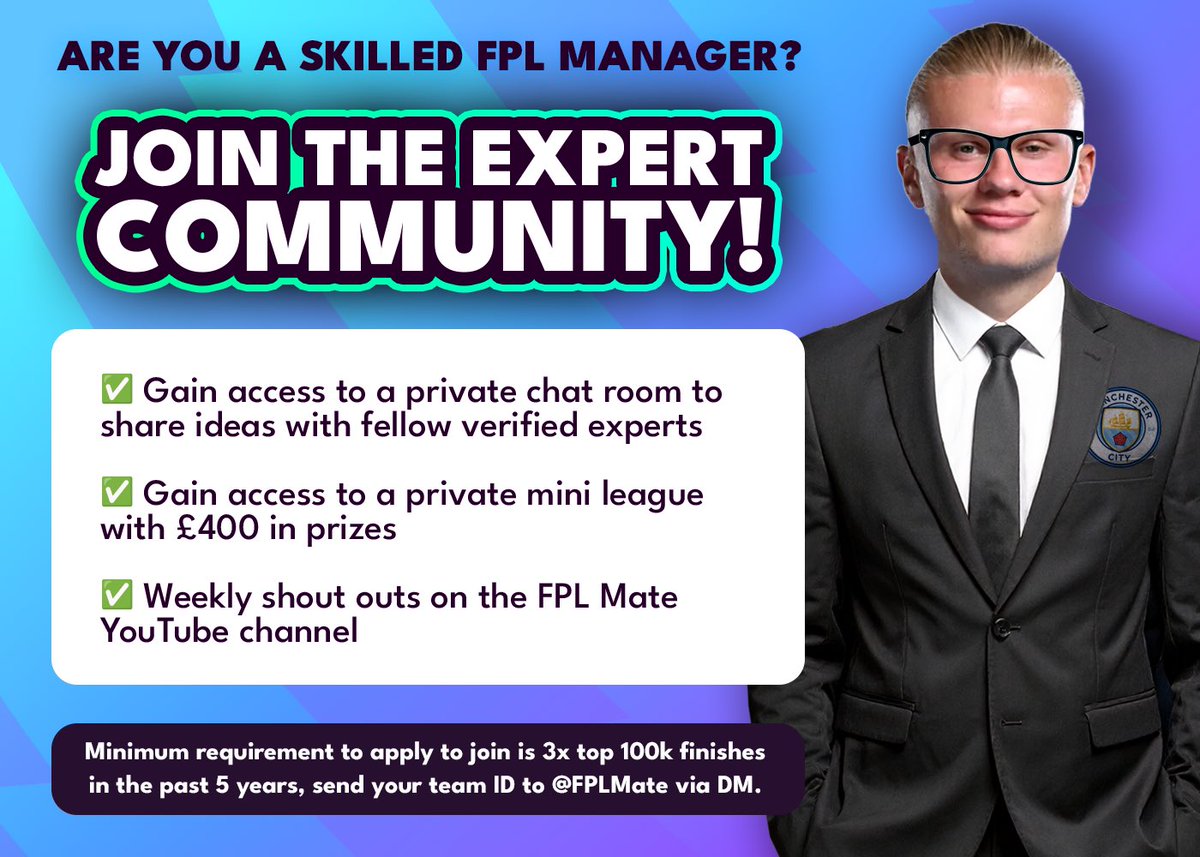 FPLMate's tweet photo. Few more needed for this week’s episode please!

If you’re new, send me a DM with your team ID as well as replying to the quoted post with your moves.

3x Top 100k finishes min requirement to apply 📩 https://t.co/DBlrBBgAxX
