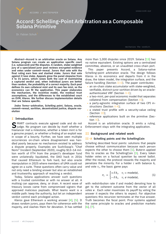 xer0c's tweet photo. 🤯12 pages of whitepaper for composable dispute resolution on @solana 

Final review started. Keep your fingers crossed for me. 🤞🤞 https://t.co/NqBbLpqRgA