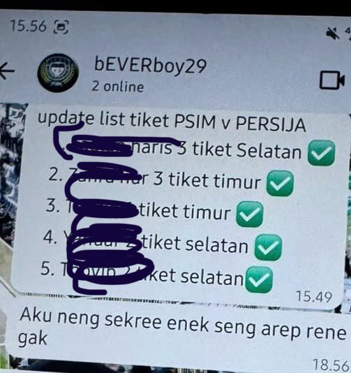mataramhorde_'s tweet photo. HATI-HATI PENIPUAN TIKET YA, INI ADA DENGAN MODUS DP DULU TERUS DENGAN DALIH MASUK KE GRUP UNTUK DI LIST (FOTO SEKALI LIHAT) DAN DI GRUP ITU MENGGUNAKAN LOGO KAMI. DENGAN TEGAS KAMI NYATAKAN KAMI BUKAN BAKUL TIKET ! DAN KAMI TIDAK ADA DI TIMUR / SELATAN. https://t.co/Nic38bSTew
