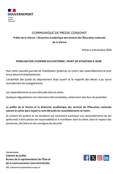 Image de l'actu de Préfet de la Vienne