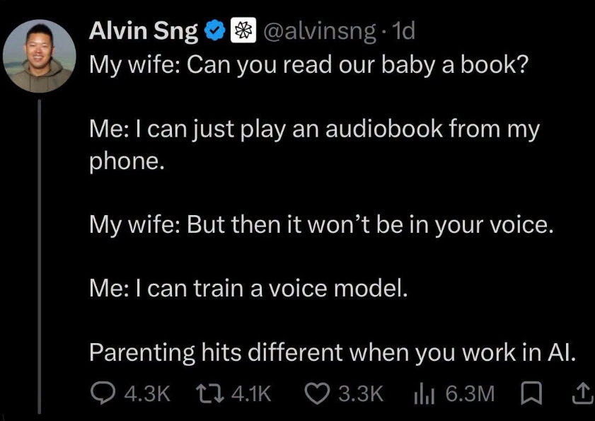 TheLincoln's tweet photo. Basically every AI use case is either A) "I want a little slave" B) "I don't want to have human interactions with my child/spouse/friend" or C) A + B https://t.co/Iibcn7vVrA