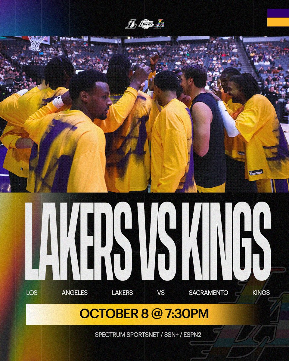 Lakers's tweet photo. Back on our home court

🕢: 7:30 PM PT
📺: @SpectrumSN, ESPN2
📲: Spectrum SportsNet+
📻: ESPN LA 710/980 KFWB https://t.co/FMFp04KJST