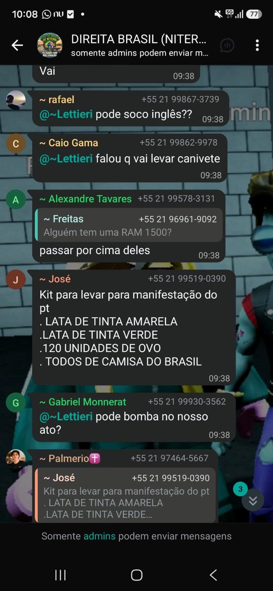 sapatinnie's tweet photo. 🚨URGENTE🚨‼️‼️

moradores de Niterói fiquem atentos, esse Ato não foi iniciado nem divulgado por ninguém confiável e grupos extremistas de direita estão ameaçando um atentado violento contra esse e outros movimentos. https://t.co/G8we2z5naV