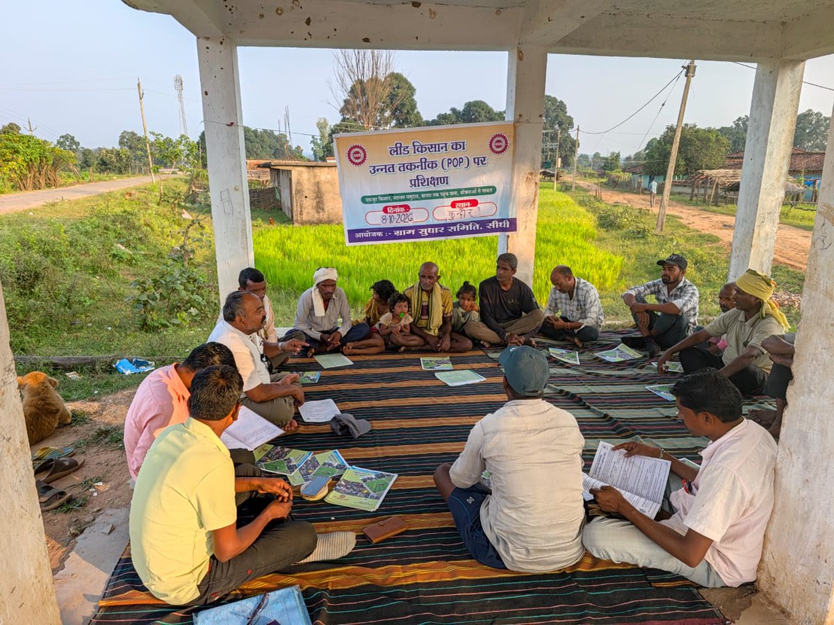 gssmp_org's tweet photo. ग्राम कुन्दौर में लीड किसानों के लिए POP प्रशिक्षण के माध्यम से उन्नत एवं वैज्ञानिक कृषि तकनीकों पर व्यवहारिक जानकारी साझा क�� गई।
एक किसान सीखे, अनेक किसान सीखें-इसी सोच के साथ तकनीकी ज्ञान को गांव के अन्य किसानों तक पहुंचाने पर जोर दिया गया
#GramSudharSamiti  #FarmerTraining https://t.co/OuAf8VvsMJ